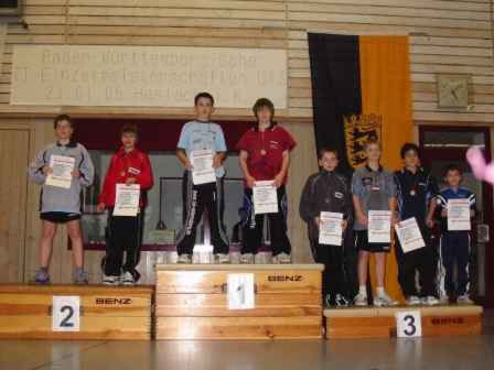 4. baden-württembergische Tischtennis-Einzelmeisterschaften der Jugend U13 in Haslach (Südbaden)<br>Bastian Schneider im Einzel, Hannes Schneider im Doppel Landesmeister
